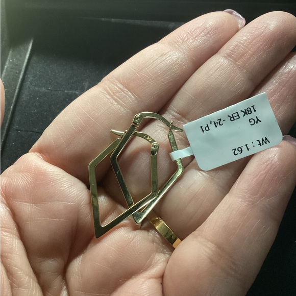 18K Solid Gold Quad design dangling earring Authenticity Guaranteed - Picture 5 of 8